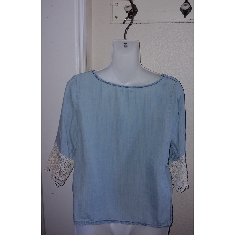 Wild blue Lyocell Chambray boho crochet medium - Picture 2 of 7